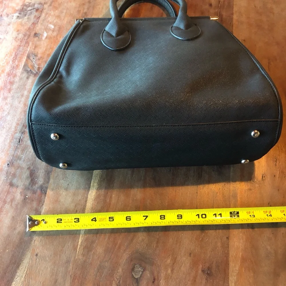 NWT Catherines Purse Black Structured Top-Handle Satchel